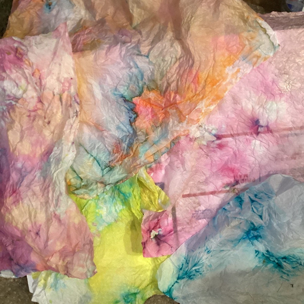 Hand dyed tissue paper(6 pieces with bundle)